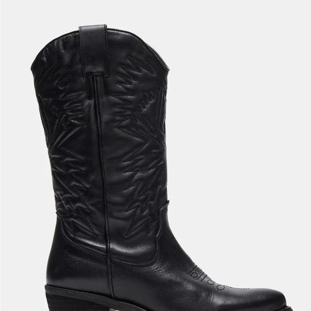 Steve Madden Black Cowboy Boots